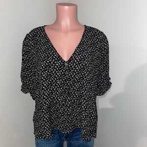 Madewell Courtyard Ruffle-Hem Top in Playground Posies. XXL